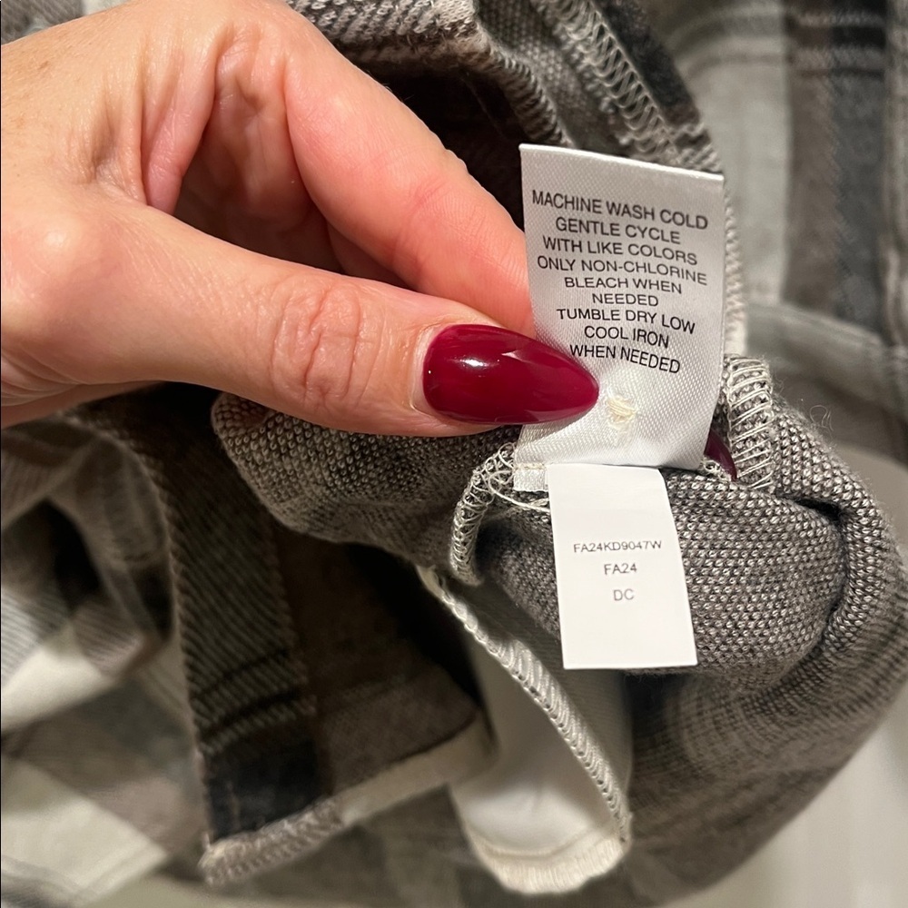 NWT Flag & Anthem Women’s Knit Flannel Plaid Dress pockets SOFT button down new - Picture 12 of 14